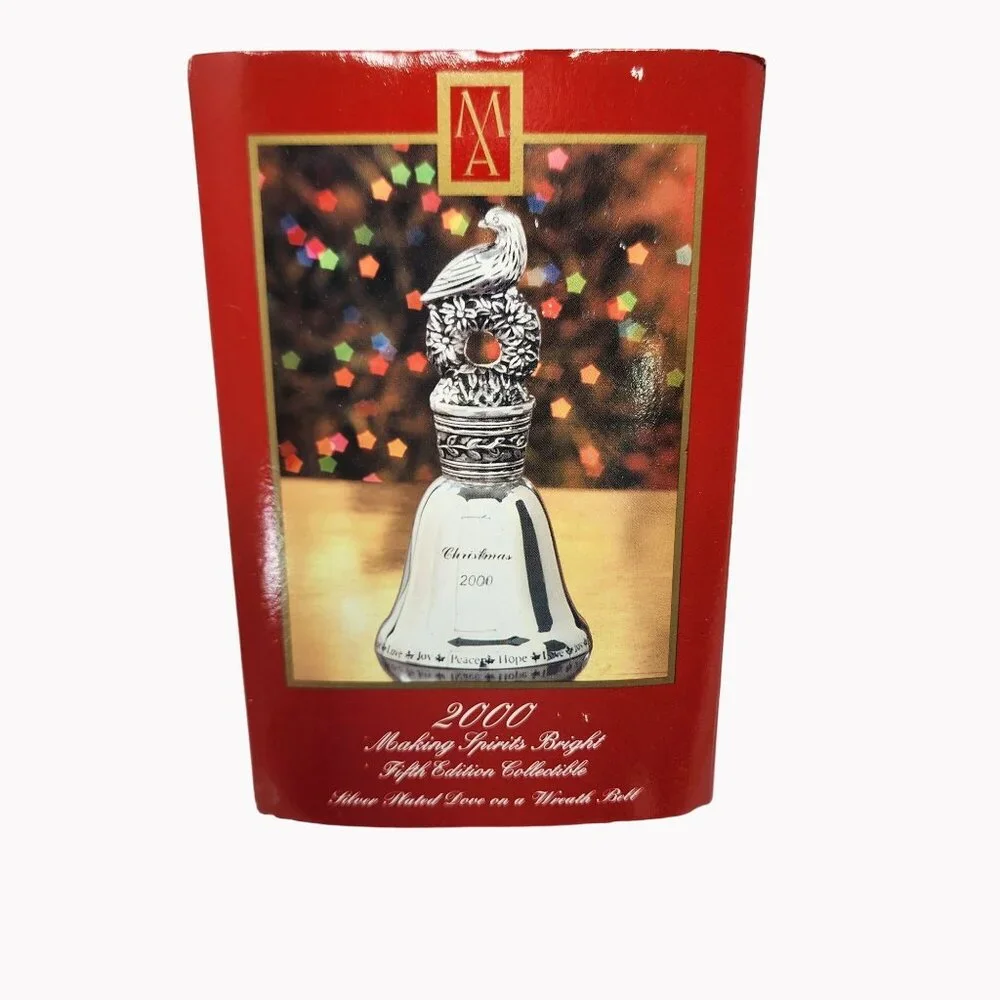 Madison Avenue Christmas Bell 2000 Silver Plated Making Spirits Bright Collector